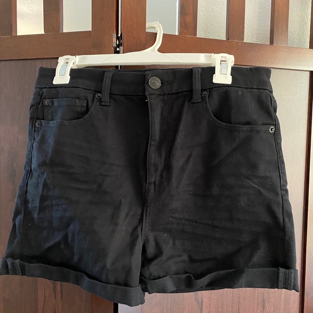 American Eagle black denim stretchy shorts